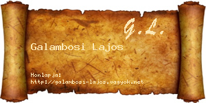 Galambosi Lajos névjegykártya